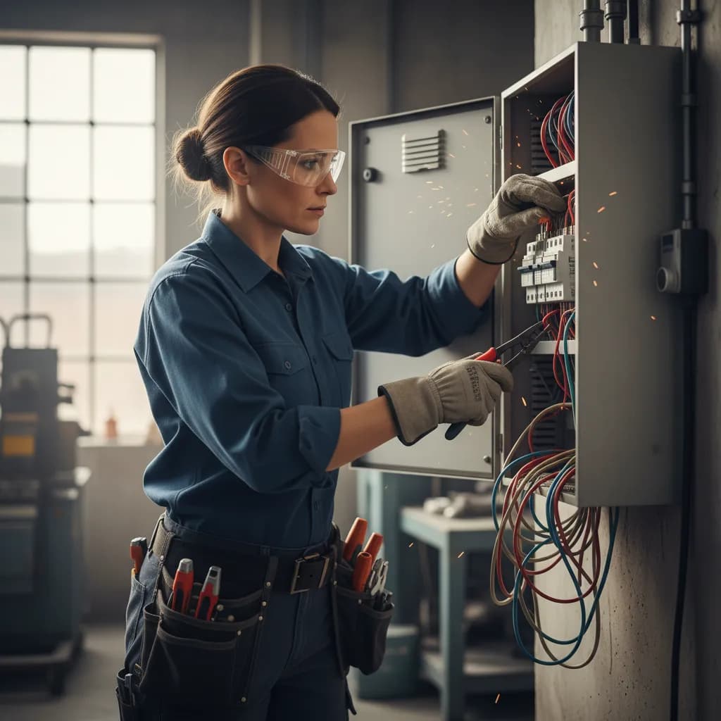 Electrician at work