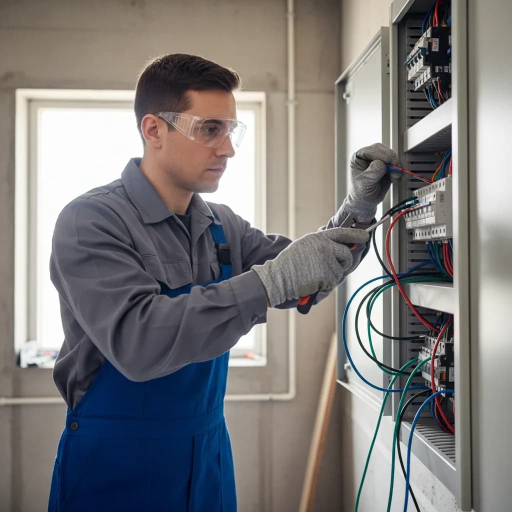 Electrician at work