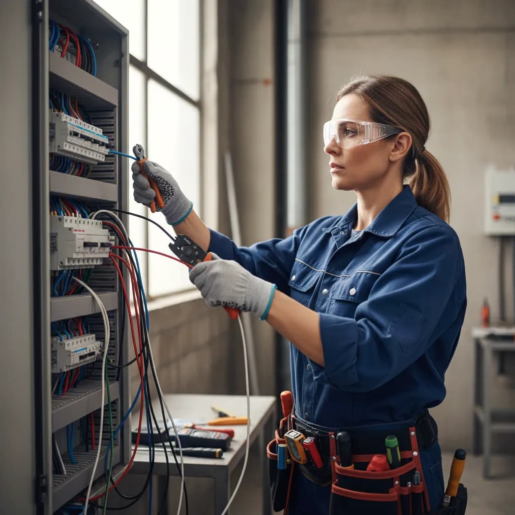 Electrician at work
