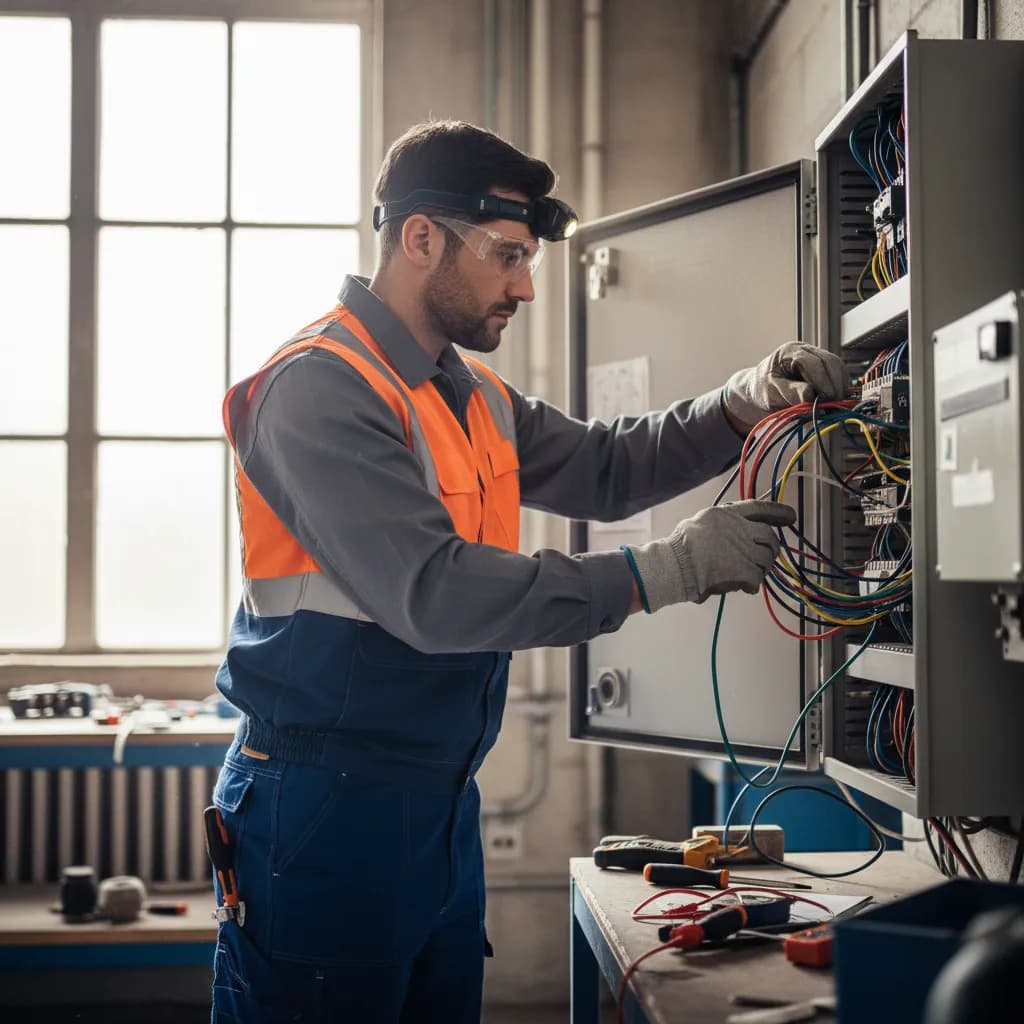 Electrician at work