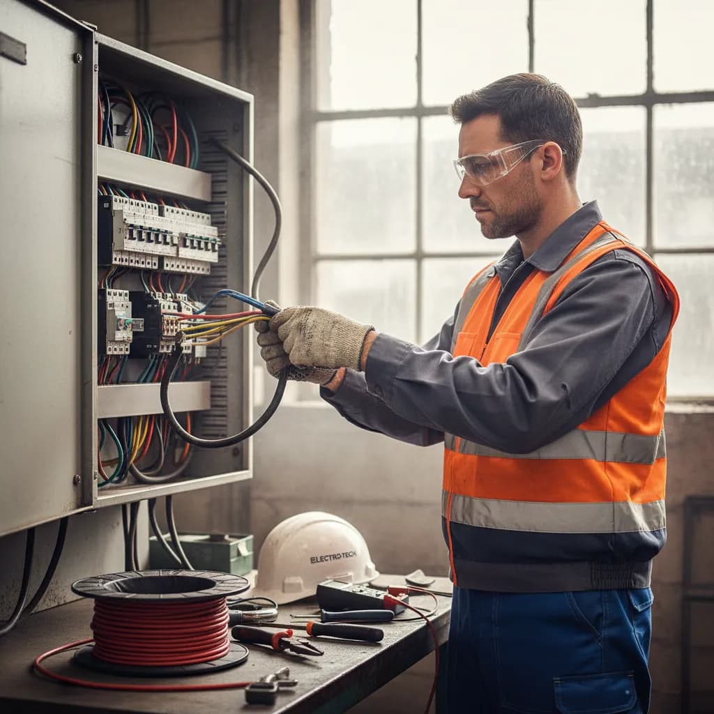 Electrician at work