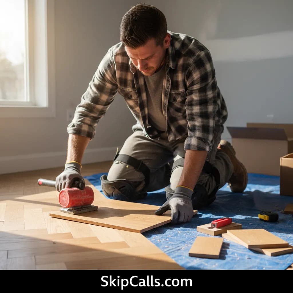 Floor Installer at work