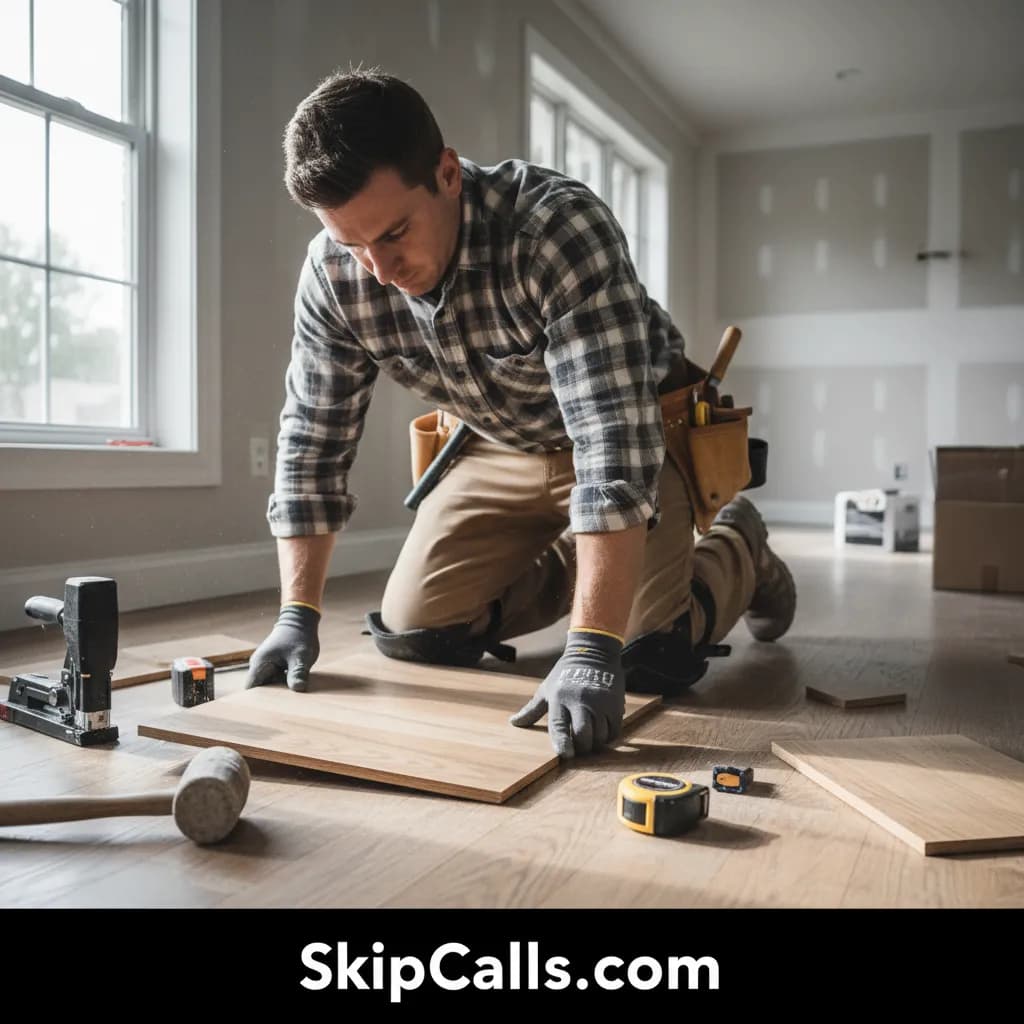 Floor Installer at work