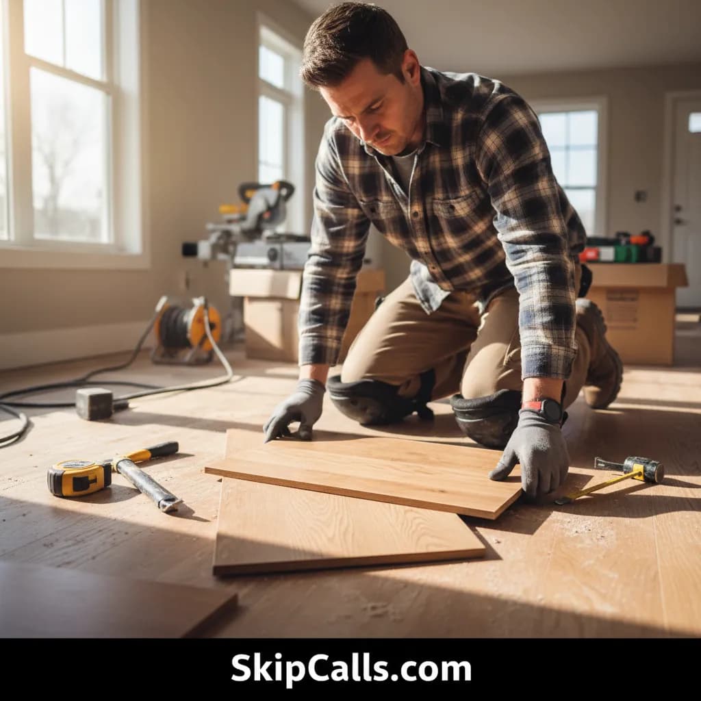 Floor Installer at work