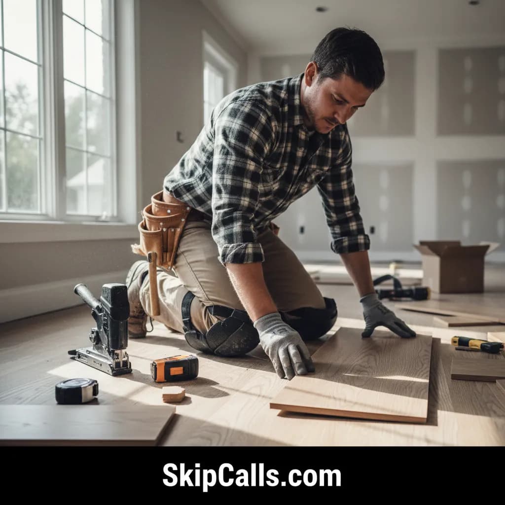 Floor Installer at work