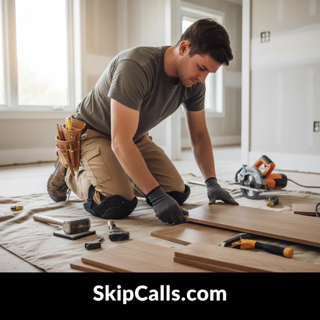 Floor Installer at work