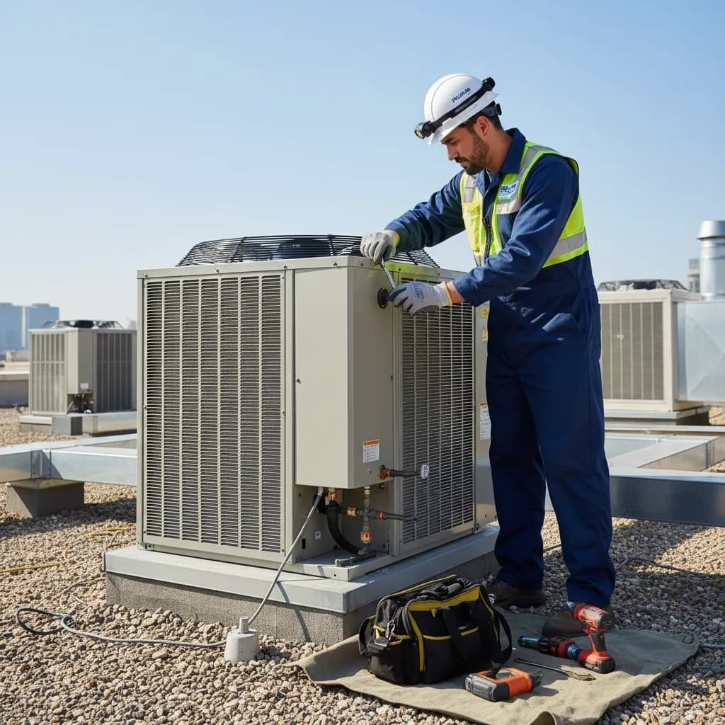 HVAC Technician at work
