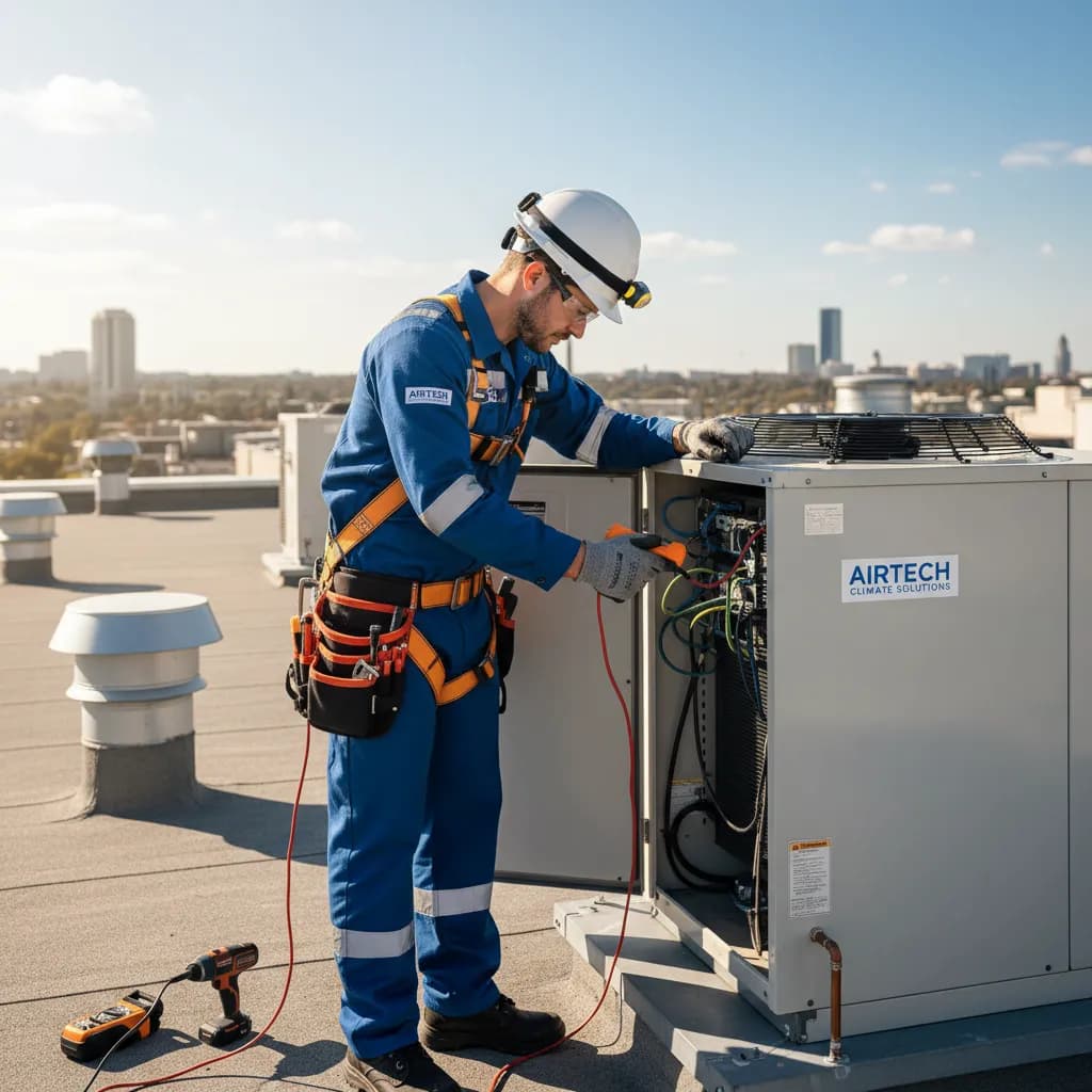 HVAC Technician at work