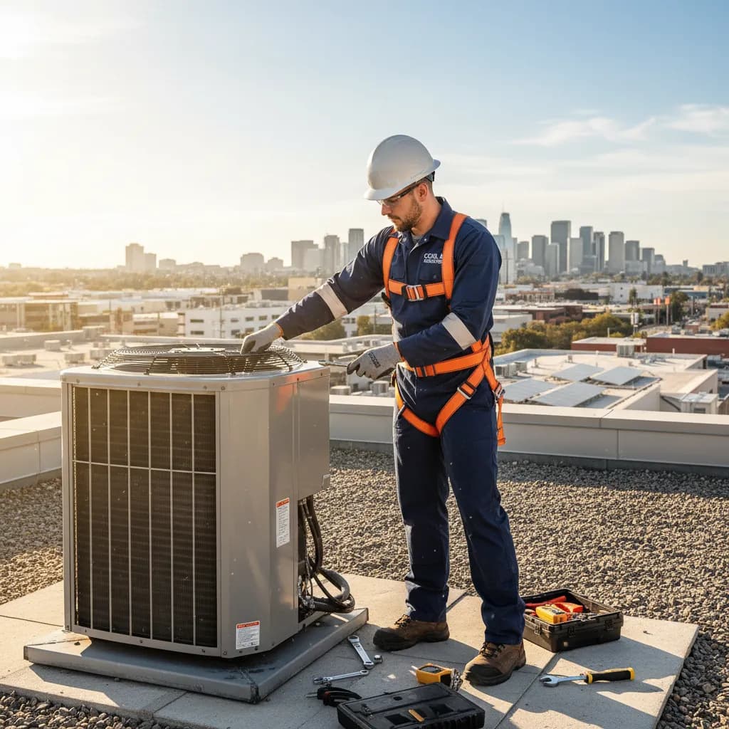 HVAC Technician at work