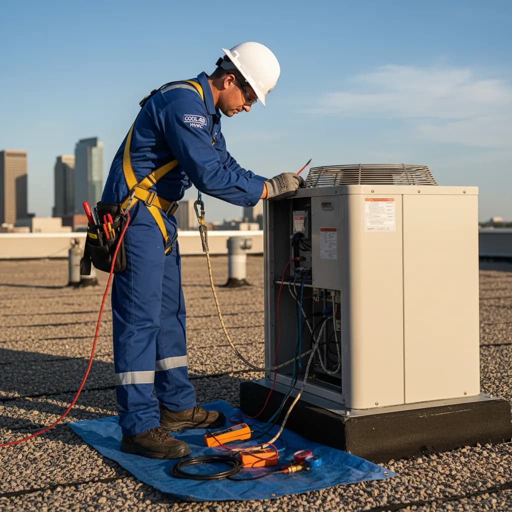 HVAC Technician at work