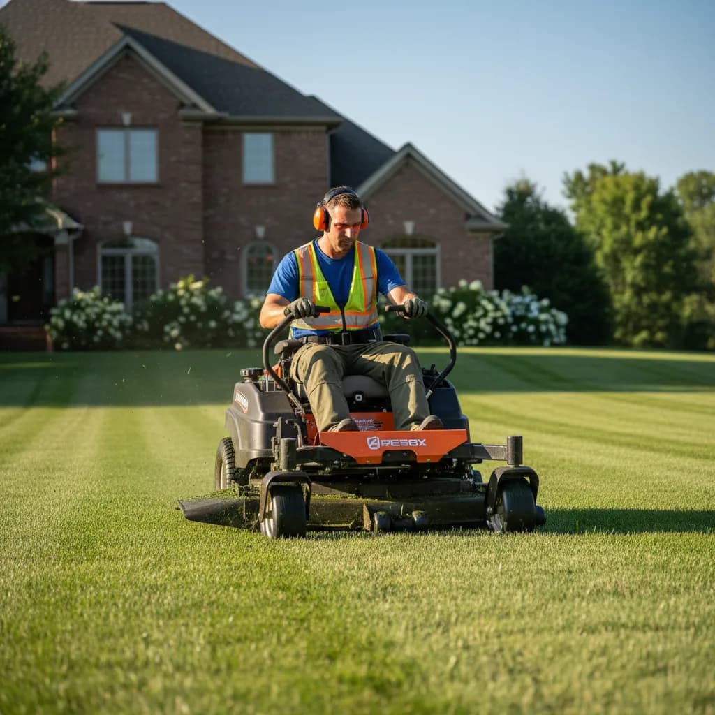 Lawn Care Professional at work