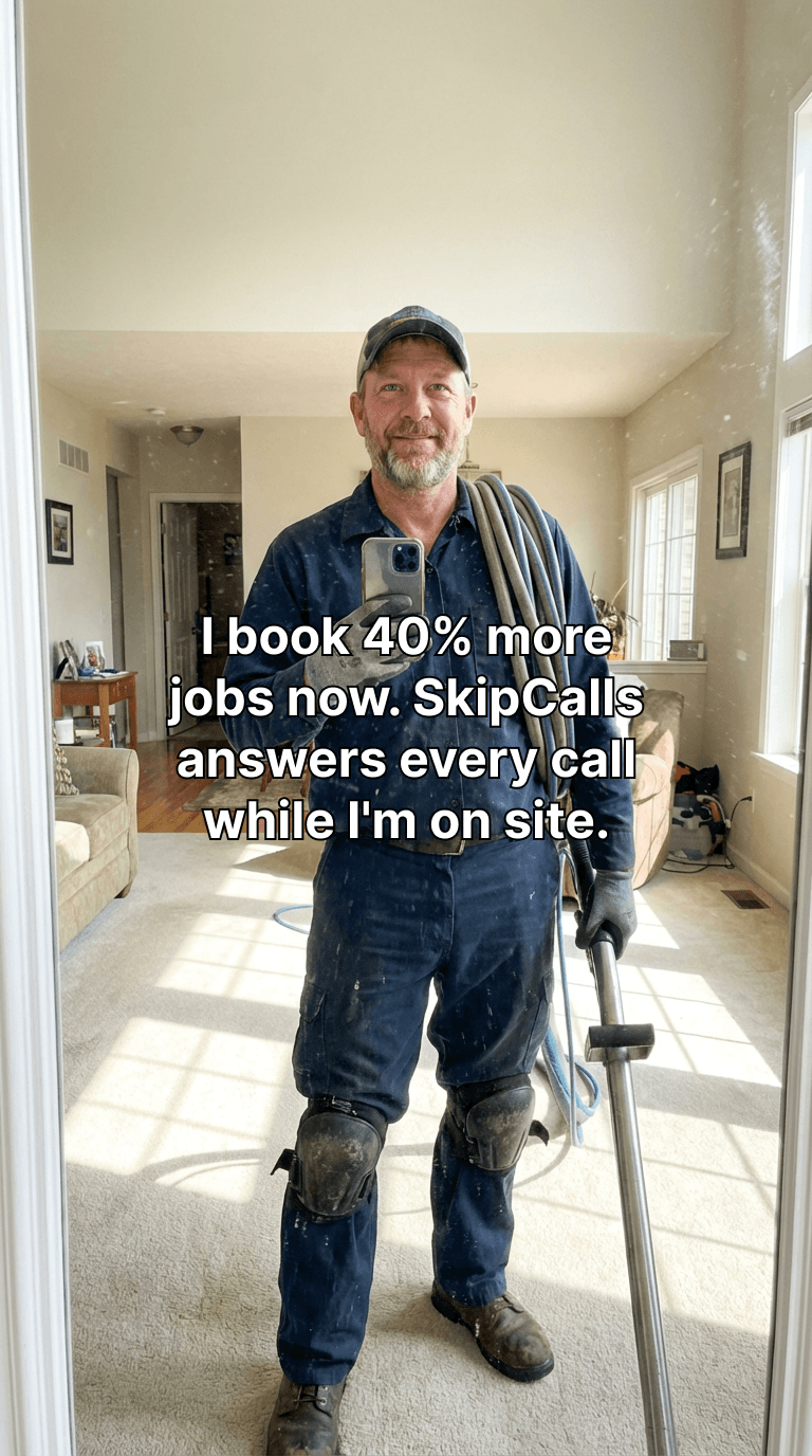 Small business owner using SkipCalls
