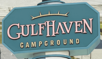 Gulf Haven Campground sign