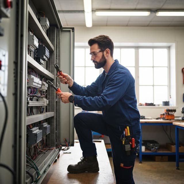 Electrician at work