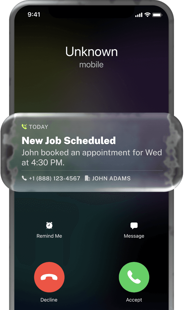 Incoming call notification with job scheduling