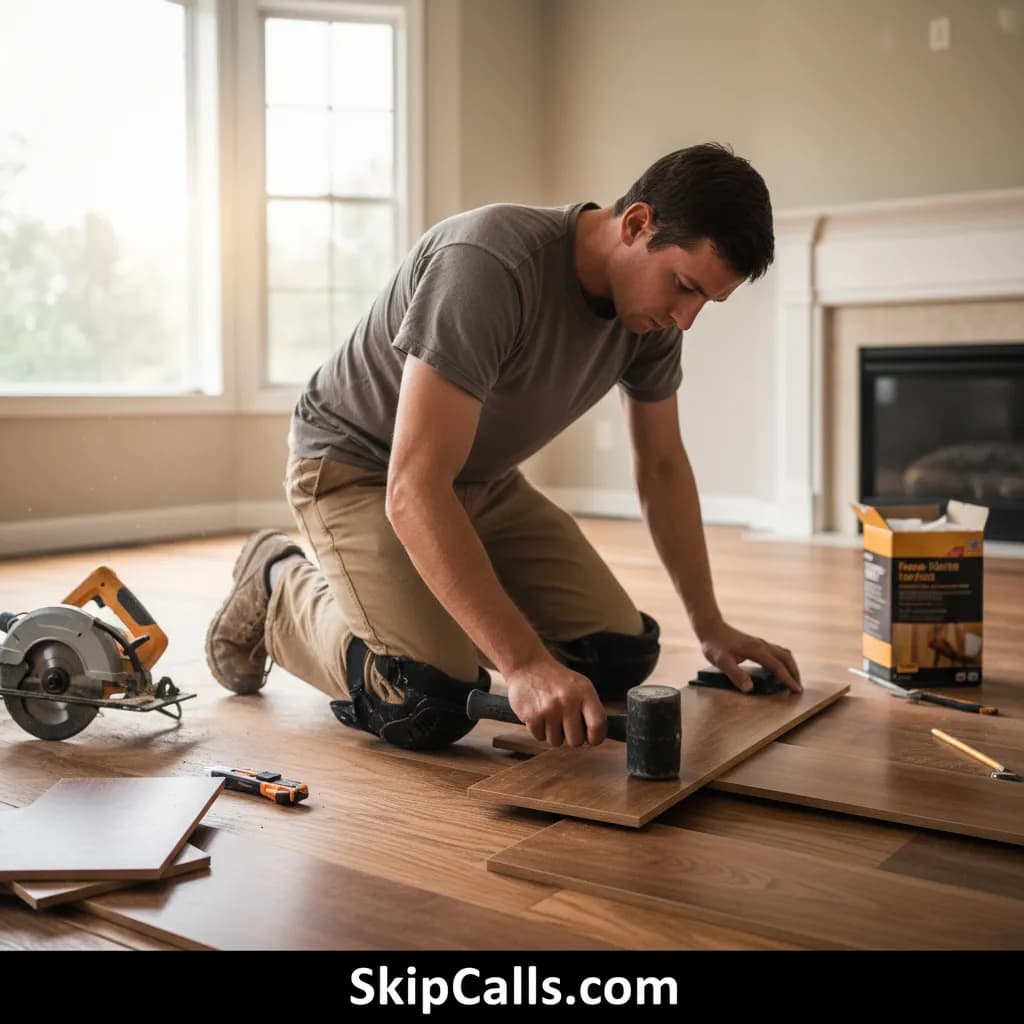 Floor Installer at work