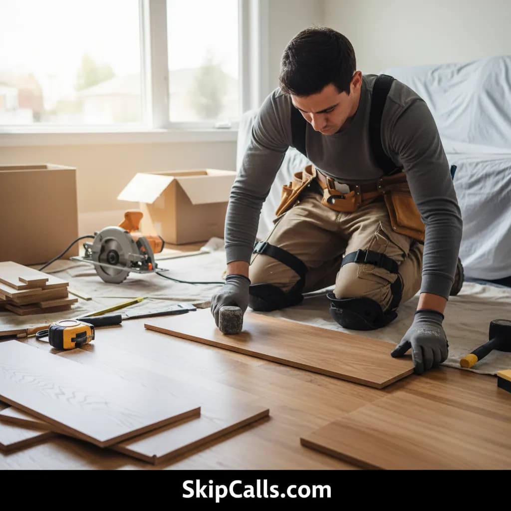 Floor Installer at work