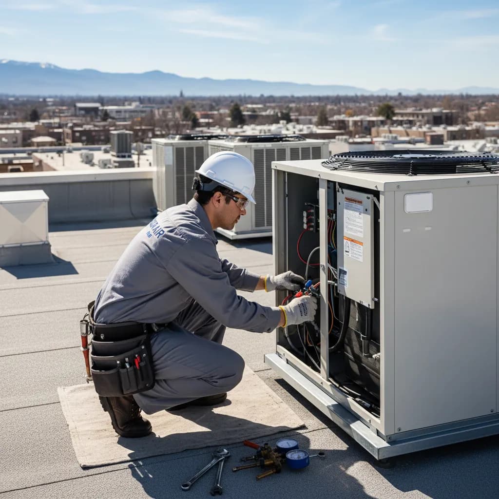 HVAC Technician at work
