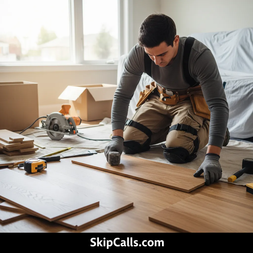 Floor Installer at work