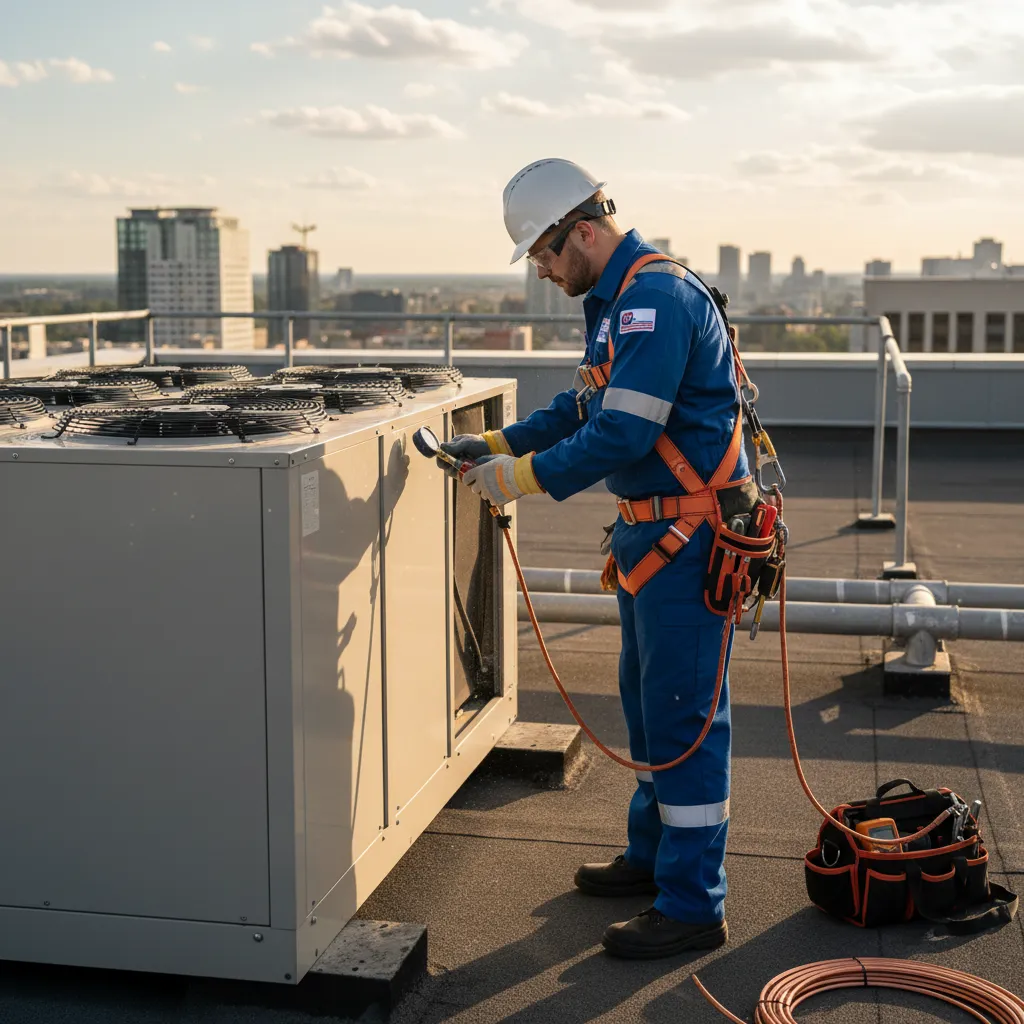 HVAC Technician at work