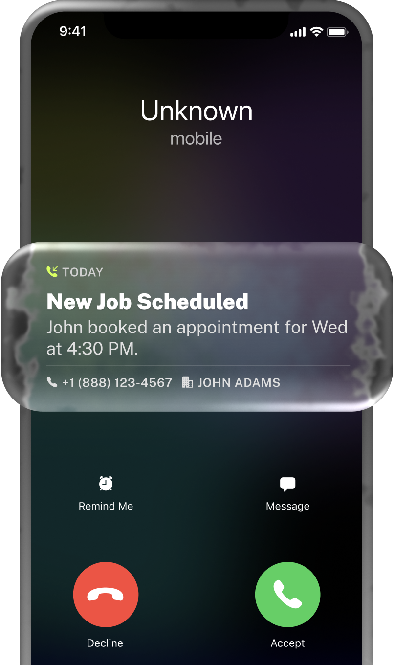 Incoming call notification with job scheduling