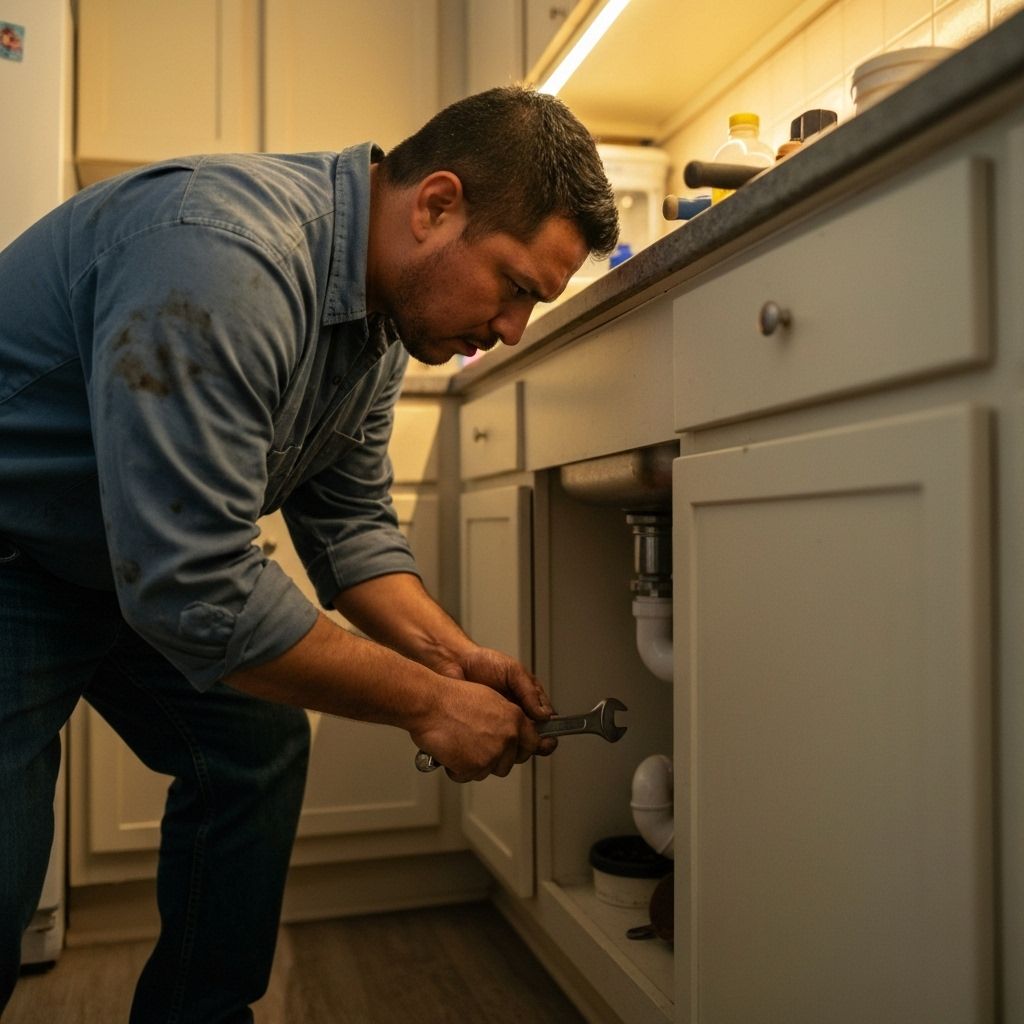 Plumber at work